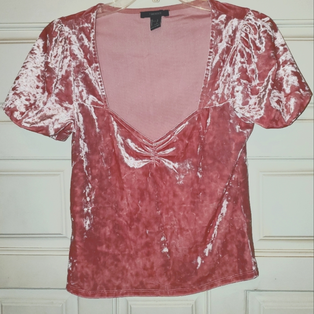 Crushed Velvet pink top